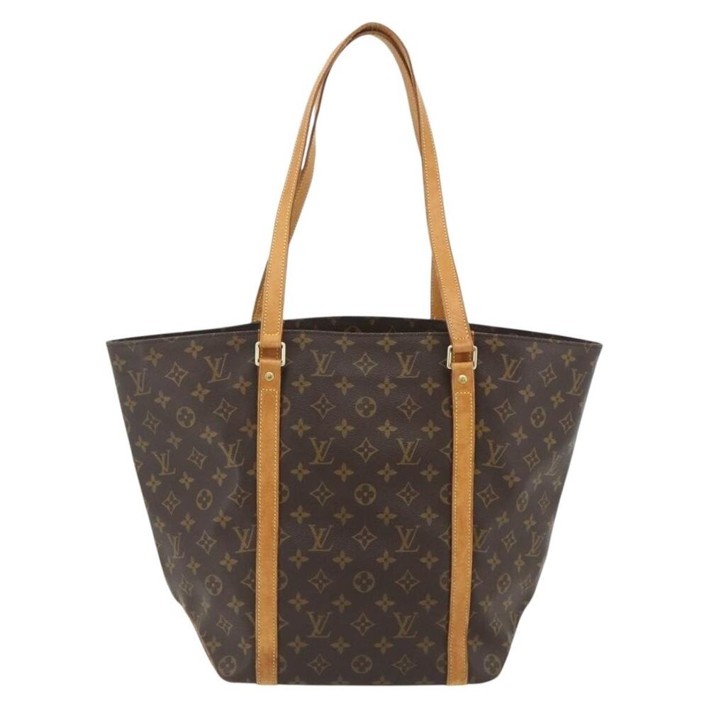 Louis Vuitton Monogram Sac Shopping Tote Bag Brown